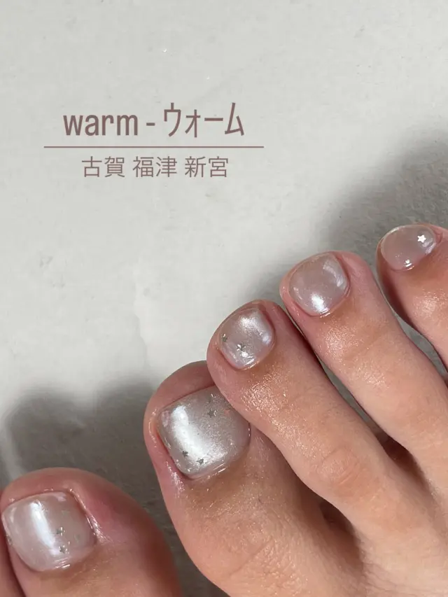 💅🎨投稿はこちら 》 》 @azuki__warm 

 
さりげない、チビチビお星様が
いいお仕事しています🌟

フットネイルのご予約の際は
足の爪は切らずに御来店ください☺️

design course 120min 11,000

－－－－－－－－－－－

One color 　8000〜
magnet 　　9000〜
Art design  10000〜

【 ⏫ ジェルオフ込み、育成ケアにて 】

長さ出し　　880
亀裂　　　　660
ロング料金　1100〜

オプション　110〜
立体パーツ　330〜770
特殊アート　550〜

－－－－－－－－－－－

〒 福岡県古賀市筵内（むしろうち🌼）
駐車場、駐輪場　有り

【 自爪育成 しながらジェルネイルを楽しむ 】

・4週間浮かないネイル
・爪が小さくて、ジェルネイルするのが恥ずかしい
・ジェルネイルで気分を上げる！

当店は、自爪育成（爪のピンクを伸ばす）しながら
ジェルネイルを楽しめるお店です 💅🎨

育成に特化した
【 ネイルケア、爪の形、ジェルネイルの形 】
にこだわっております。

ご予約は、公式LINEもしくはホットペッパーより

＊自爪育成専門 warm Nail room 古賀店＊

　当店は、自宅サロンとなります
　予約確定後、正確な住所をお教えします

【#古賀市#福津市#新宮町#自爪育成#深爪#貝爪#ハイポニキウム#爪のピンクを伸ばしたい#パラジェル#持ち込み#マグネット#長さ出し#フィルイン#ジェル#ネイルケア#ニュマンス#ワンカラー#フット#フラッシュ#インク#フットネイル#古賀市ネイル#福津市ネイル#新宮ネイル#秋ネイル#冬ネイル#春ネイル#夏ネイル#ブライダルネイル#デザインネイル】